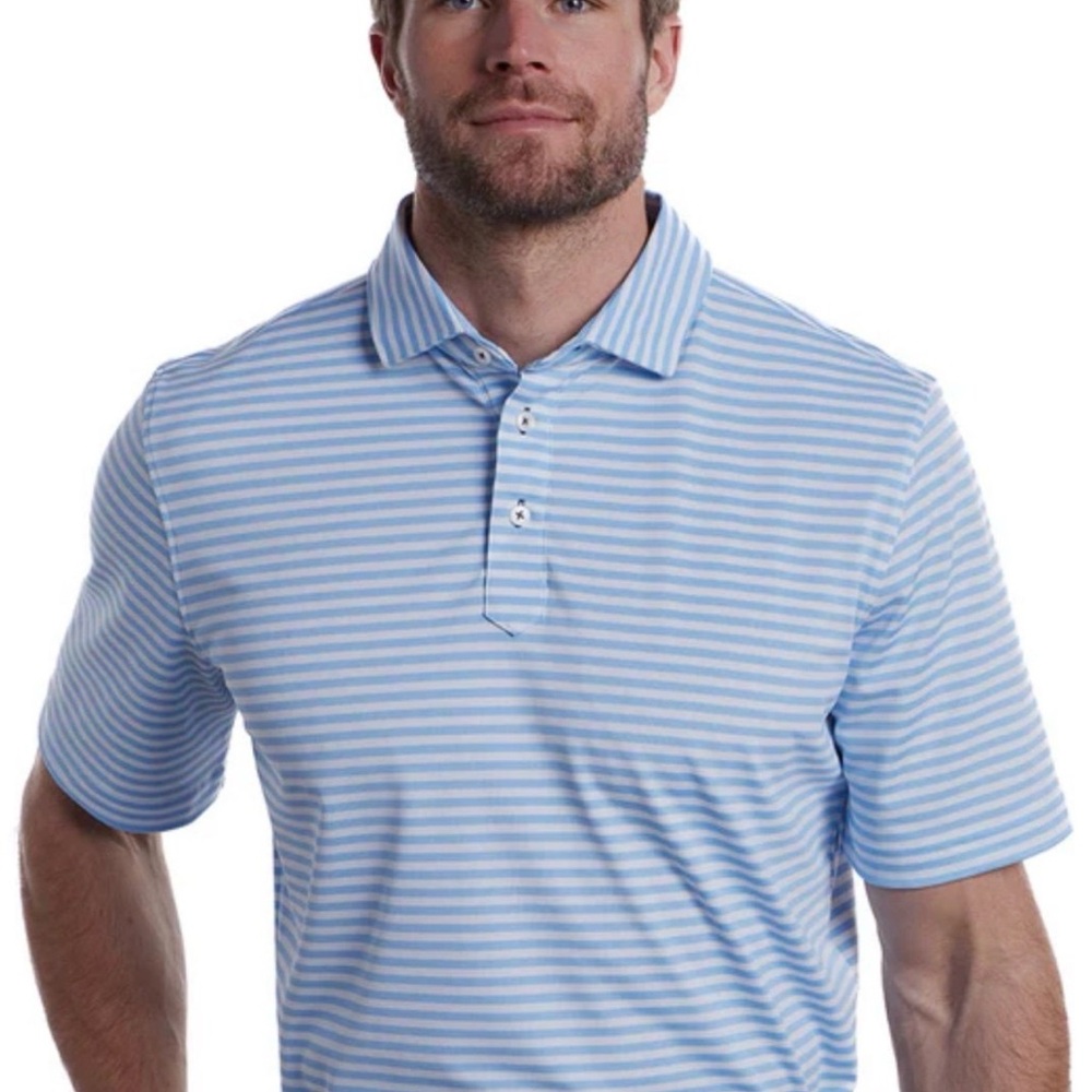 Stitch Classic Light Blue Striped Polo Shirt